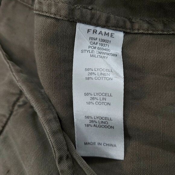 Frame Harem Pants Womens Medium Green Pleated High Rise Tapered Ankle Zip - Picture 11 of 12